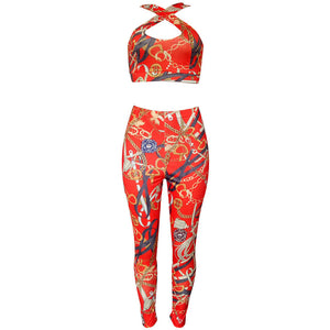 Printing Slim Casual Two-piece Set #Two Pieces #Zipper #Print SA-BLL282572-2 Sexy Clubwear and Pant Sets by Sexy Affordable Clothing