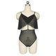 Black Just A Peek Teddy Garter Set #Lace #Black #Mesh SA-BLL8075-2 Sexy Lingerie and Teddys by Sexy Affordable Clothing