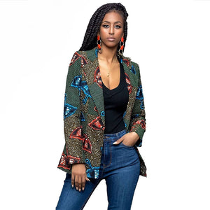 African Print Long Blazer #Cardigan #Printed #Turndown Collar SA-BLL688-5 Women's Clothes and Blouses & Tops by Sexy Affordable Clothing