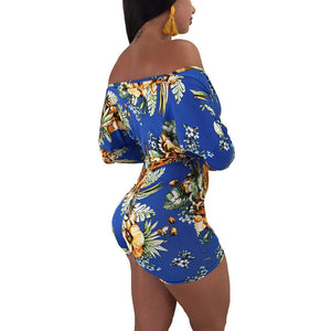 Sexy Sweetheart Flower Print Rompers #V Neck #Print #Three Quarters SA-BLL55473 Women's Clothes and Jumpsuits & Rompers by Sexy Affordable Clothing