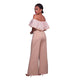 Clarisse Taupe Embroidery Ruffle Top Strapless Jumpsuit  SA-BLL55333-3 Women's Clothes and Jumpsuits & Rompers by Sexy Affordable Clothing