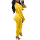 Side Pleated Tracksuit Crop Top and Pants #Yellow SA-BLL28189-2 Sexy Clubwear and Pant Sets by Sexy Affordable Clothing