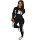 Explosive Casual Self-Cultivation Sexy Printing Campaign Two-Piece #Black #Two Piece SA-BLL27791-3 Sexy Clubwear and Pant Sets by Sexy Affordable Clothing