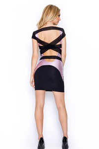 Sexy Bodycon Dress pink/black  SA-BLL2752-2 Fashion Dresses and Bodycon Dresses by Sexy Affordable Clothing