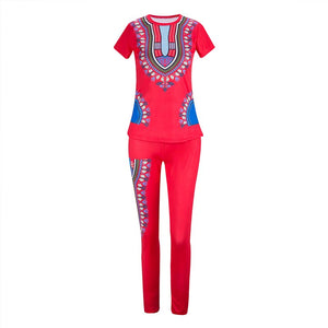 Leanne Dashiki Set -Red #Red #Pant Sets SA-BLL2057-5 Sexy Clubwear and Pant Sets by Sexy Affordable Clothing