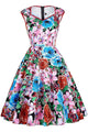 Vintage Flower Skater Dress  SA-BLL36115-3 Fashion Dresses and Skater & Vintage Dresses by Sexy Affordable Clothing