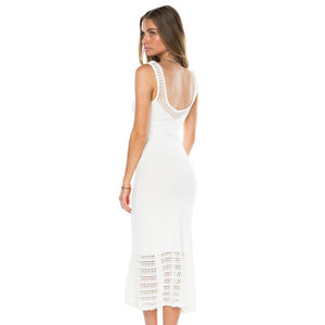 Summer Beach Brooklyn Midi Dress In White One Size #Knitting #Knit #Vest SA-BLL38287-1 Sexy Swimwear and Cover-Ups & Beach Dresses by Sexy Affordable Clothing