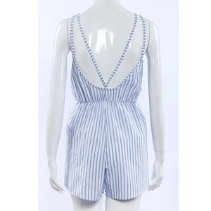 Sleeveless Stripes Loose Halter Romper Adult #Striped SA-BLL55295 Women's Clothes and Jumpsuits & Rompers by Sexy Affordable Clothing