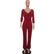 Deep-V Pearl Striped Cropped Sleeve Jumpsuit #V-Neck #Striped SA-BLL55618-3 Women's Clothes and Jumpsuits & Rompers by Sexy Affordable Clothing
