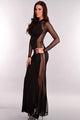 Black Sexy Side Cut Out Maxi Dress  SA-BLL5065 Fashion Dresses and Maxi Dresses by Sexy Affordable Clothing