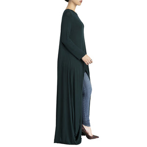 Plain Color High-Low Long Top #Grey #Bat SA-BLL491-2 Women's Clothes and Blouses & Tops by Sexy Affordable Clothing