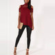 Hollow Out Back Split Slim Casual Tops #Red #Top SA-BLL578-3 Women's Clothes and Blouses & Tops by Sexy Affordable Clothing