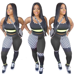 Sport Plaid Two Piece Suits #Two Piece #Plaid #Sport SA-BLL282548-3 Sexy Clubwear and Pant Sets by Sexy Affordable Clothing