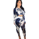 Animal Print Cut Out Crop And Long Pants #Long Sleeve #Two Piece #Round Neck SA-BLL2741-2 Sexy Clubwear and Pant Sets by Sexy Affordable Clothing