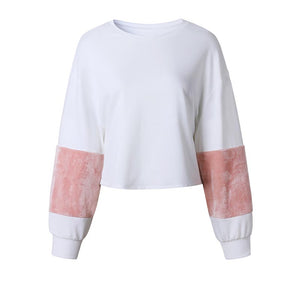 Ladies Baggy Patchwork Tops Warm Sweater Pullover #Tops #White # SA-BLL622 Women's Clothes and Blouses & Tops by Sexy Affordable Clothing