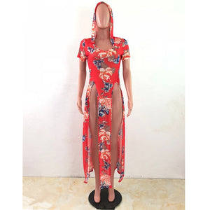 Forever Blooming Maxi Top #Short Sleeve #Floral #Hoodie SA-BLL51272-1 Sexy Lingerie and Gowns & Long Dresses by Sexy Affordable Clothing