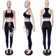 Letter Pattern Slim Sport Suit #Two Pieces #Letter SA-BLL282691 Sexy Clubwear and Pant Sets by Sexy Affordable Clothing