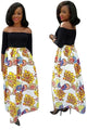 Black Floral African Print Cut Out Boat Neck Maxi Dress  SA-BLL51347 Fashion Dresses and Maxi Dresses by Sexy Affordable Clothing