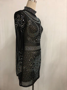 High Collar Women Fashion Sexy Sequins Dresses #Black #Sequins SA-BLL2722-2 Fashion Dresses and Mini Dresses by Sexy Affordable Clothing
