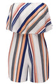 Multicolor Stripes Strapeless Romper  SA-BLL55308 Women's Clothes and Jumpsuits & Rompers by Sexy Affordable Clothing