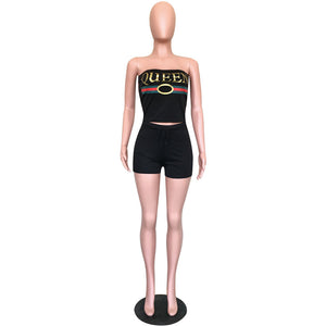 Strapless Top And Short Pant #Strapless SA-BLL282581 Sexy Clubwear and Pant Sets by Sexy Affordable Clothing