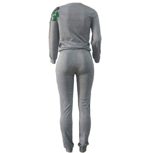 Cute Women Peacock Sequined 2 Piece Jogger Pants Set #Sequins SA-BLL27787 Sexy Clubwear and Pant Sets by Sexy Affordable Clothing