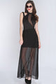 Black Netted Cut Out Mock Neck Sexy Maxi Dress  SA-BLL5100 Fashion Dresses and Maxi Dresses by Sexy Affordable Clothing