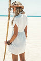 White Short Sleeve V-Neck With Lace Beachwear  SA-BLL38262 Sexy Swimwear and Cover-Ups & Beach Dresses by Sexy Affordable Clothing