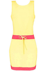 Sleeveless Stitching Bow Mini Dress  SA-BLL28203-3 Fashion Dresses and Mini Dresses by Sexy Affordable Clothing
