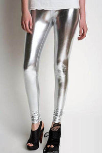 Leatherlook Sexy Silver  SA-BLL9519-2 Leg Wear and Stockings and Thin Leggings by Sexy Affordable Clothing