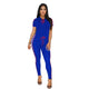 Hooded Sport Racing Plaid Two Piece Set #Blue #Short Sleeve #Two Piece #Hooded SA-BLL282440-3 Sexy Clubwear and Pant Sets by Sexy Affordable Clothing