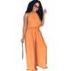 Adjustable Halter Long Jumpsuit #Orange #Halter #Straps SA-BLL55497-2 Women's Clothes and Jumpsuits & Rompers by Sexy Affordable Clothing