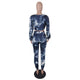 Printed Black Two-piece Pants Set #Long Sleeve #Two Piece #Printed SA-BLL2677 Sexy Clubwear and Pant Sets by Sexy Affordable Clothing