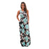 Navy and Mint Floral Print Maxi Dress #Maxi Dress #Floral Print Maxi Dress