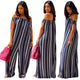 Off Shoulder Striped Tube Jumpsuit #Off Shoulder #Striped SA-BLL55572-2 Women's Clothes and Jumpsuits & Rompers by Sexy Affordable Clothing