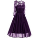 Retro Chiffon And Lace Dress #Midi Dress #Purple #Retro Dress SA-BLL36098-4 Fashion Dresses and Skater & Vintage Dresses by Sexy Affordable Clothing