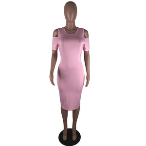 Off-Shoulder Midi Dress #Pink #Off-Shoulder SA-BLL36224-1 Fashion Dresses and Midi Dress by Sexy Affordable Clothing