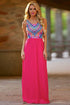 Color Block Spliced Chevron Stripe Maxi Dress