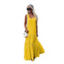 Solid Sleeveless Maxi Pleated Dress #Yellow #Sleeveless