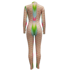 Multi-color Printed Sexy Nude Fitting Clubbing Jumpsuit #Nude #Printed SA-BLL55581-1 Women's Clothes and Jumpsuits & Rompers by Sexy Affordable Clothing