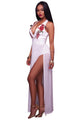 Dawn White Floral Embroidery Romper Maxi Dress  SA-BLL51402 Fashion Dresses and Maxi Dresses by Sexy Affordable Clothing
