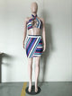 Striped Hollowed-out Multicolor Two-piece Skirt Set #Halter #Two Piece #Striped SA-BLL2440 Sexy Clubwear and Skirt Sets by Sexy Affordable Clothing