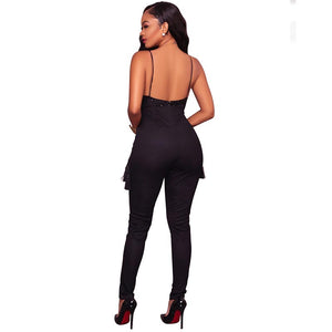 Selah Black Sequin Embellished Tassel Jumpsuit #Jumpsuit #Black SA-BLL55380-4 Women's Clothes and Jumpsuits & Rompers by Sexy Affordable Clothing