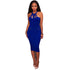 Anica Royal-Blue Strappy Halter Neck Dress #Midi Dress #Blue