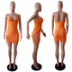 Lace-Up Side Bodycon Mini Dress #Orange SA-BLL27968-2 Fashion Dresses and Mini Dresses by Sexy Affordable Clothing