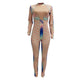 Multi-color Printed Sexy Nude Fitting Clubbing Jumpsuit #Nude #Printed SA-BLL55581-2 Women's Clothes and Jumpsuits & Rompers by Sexy Affordable Clothing