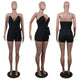 Sexy Strapless Sweetheart Plain Rompers With Belt #V-Neck #Strapless SA-BLL55511-1 Women's Clothes and Jumpsuits & Rompers by Sexy Affordable Clothing