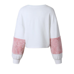 Ladies Baggy Patchwork Tops Warm Sweater Pullover #Tops #White # SA-BLL622 Women's Clothes and Blouses & Tops by Sexy Affordable Clothing