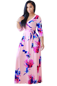 V Neck Patchwork High Waist Print Maxi Dress  SA-BLL51379-2 Fashion Dresses and Maxi Dresses by Sexy Affordable Clothing