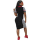 Black And White Sports Printed Dress #Short Sleeve #Printed #Turndown Collar #Racing SA-BLL362067-2 Fashion Dresses and Midi Dress by Sexy Affordable Clothing